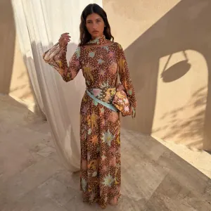 leopard lucia sheer dress Leopard Lucia Midaxi Dress